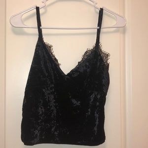 Forever21 Velvet Cropped Tank Top